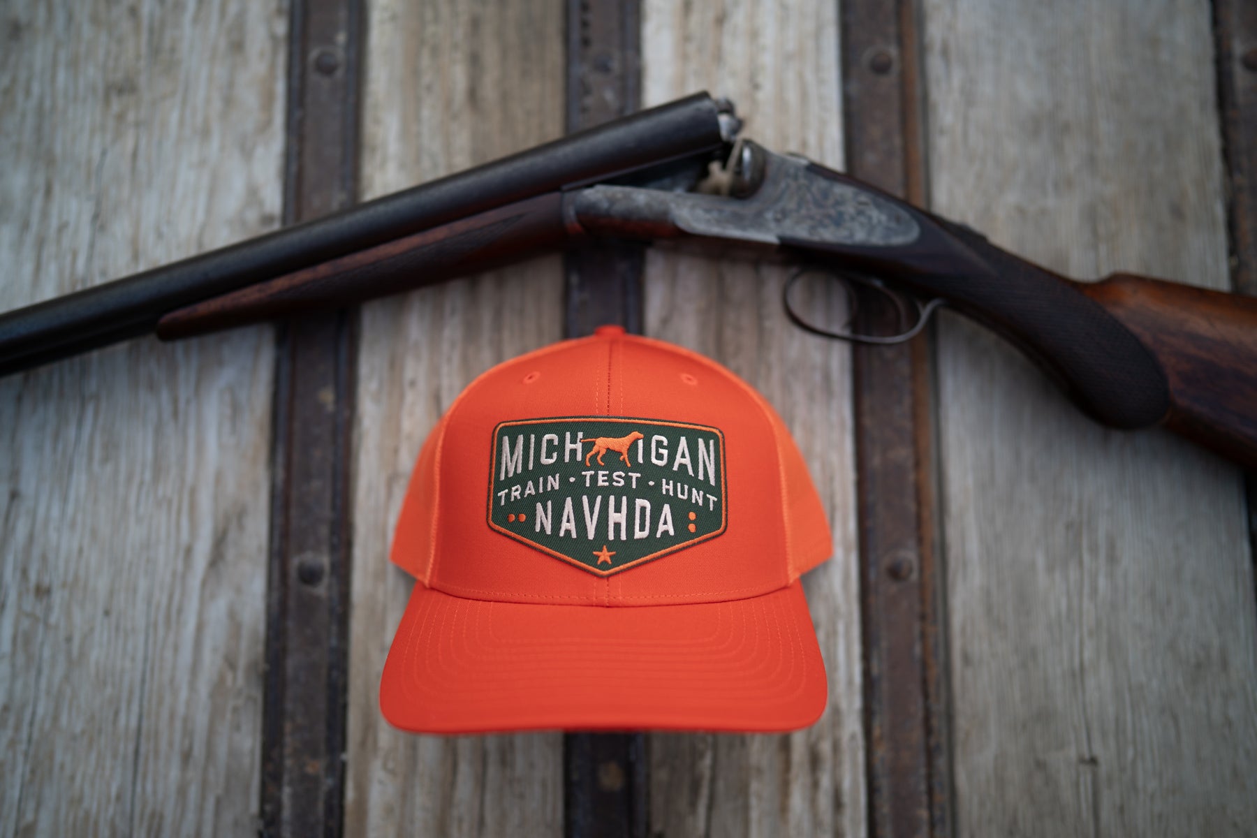 Blaze Orange MI NAVHDA Patch Hat