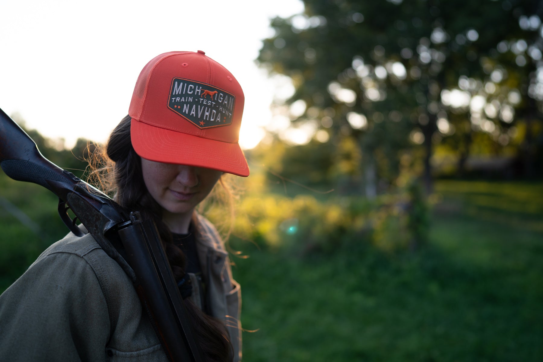 Blaze Orange MI NAVHDA Patch Hat